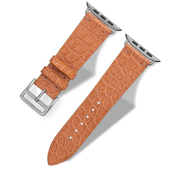 Genuine Alligator Watch Strap – Premium Exotic Skin - Melon Orange main image 4